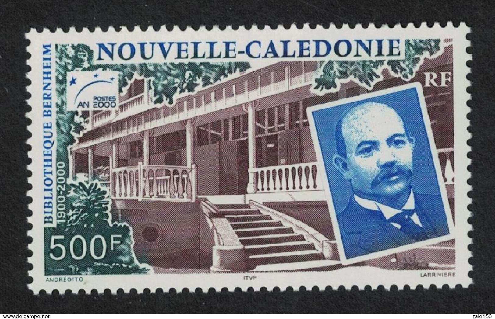 New Caledonia Library Building And Lucien Bernheim 500f 2000 MNH SG#1212 MI#1217 - Neufs