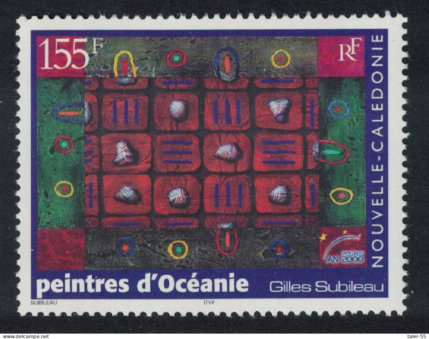 New Caledonia 'Painted Shells' By Gilles Subileau Pacific Painters 2000 MNH SG#1199 - Neufs