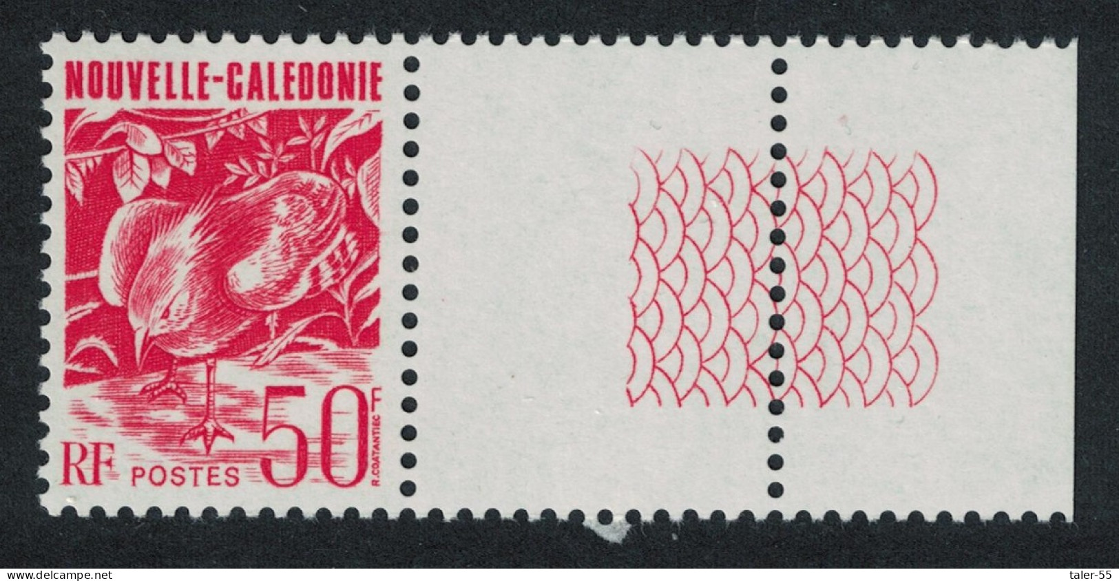 New Caledonia Kagu Bird 50f Coin Label 1990 MNH SG#898 - Ungebraucht