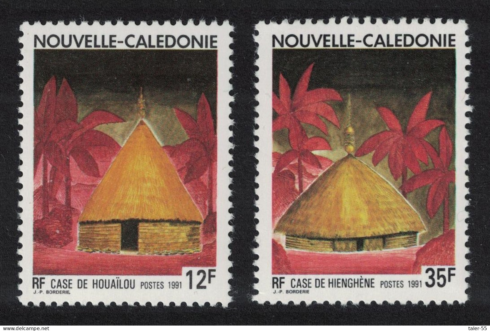 New Caledonia Melanesian Huts 2v 1991 MNH SG#912-913 - Nuevos