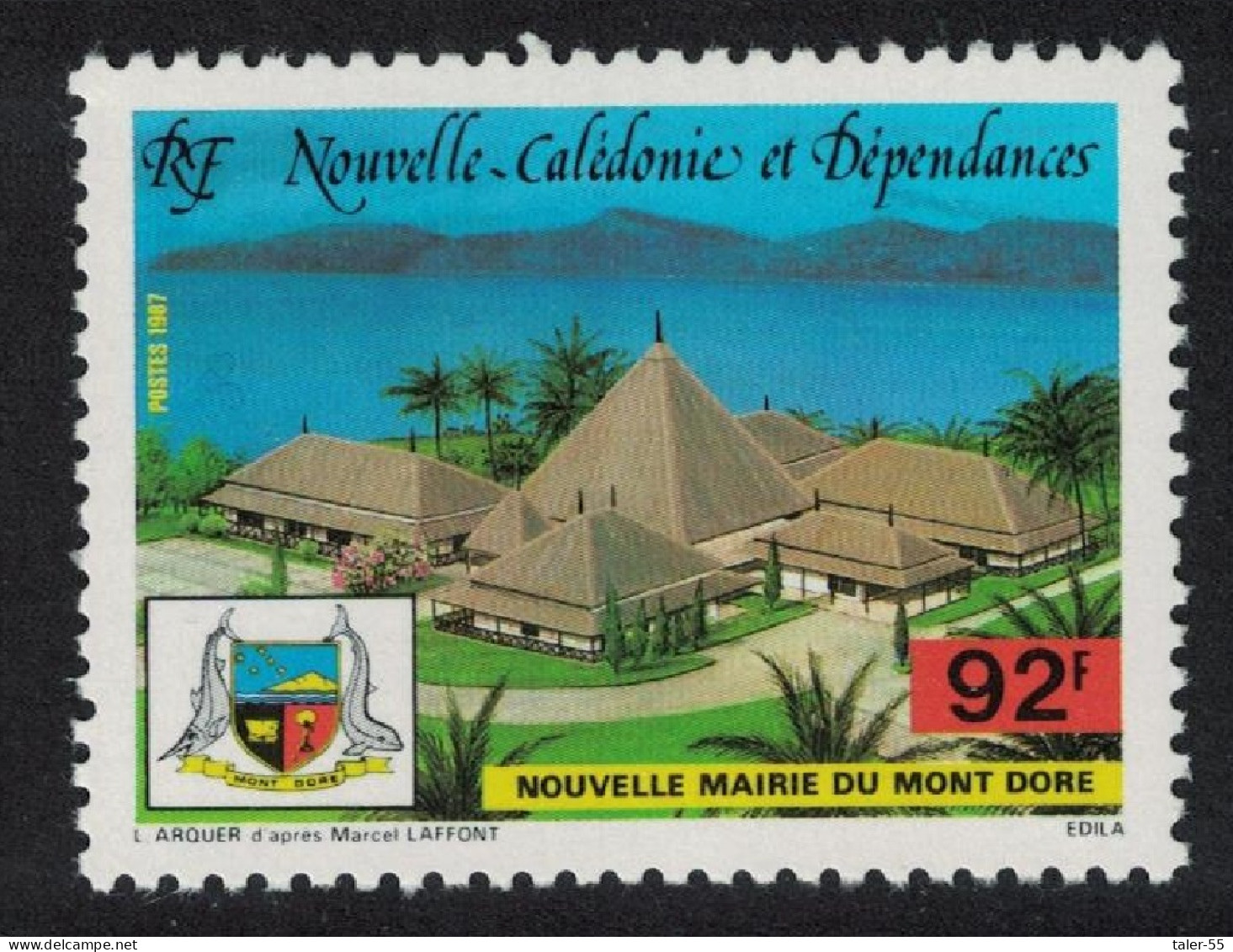 New Caledonia New Town Hall Mont Dore 1987 MNH SG#809 - Ungebraucht