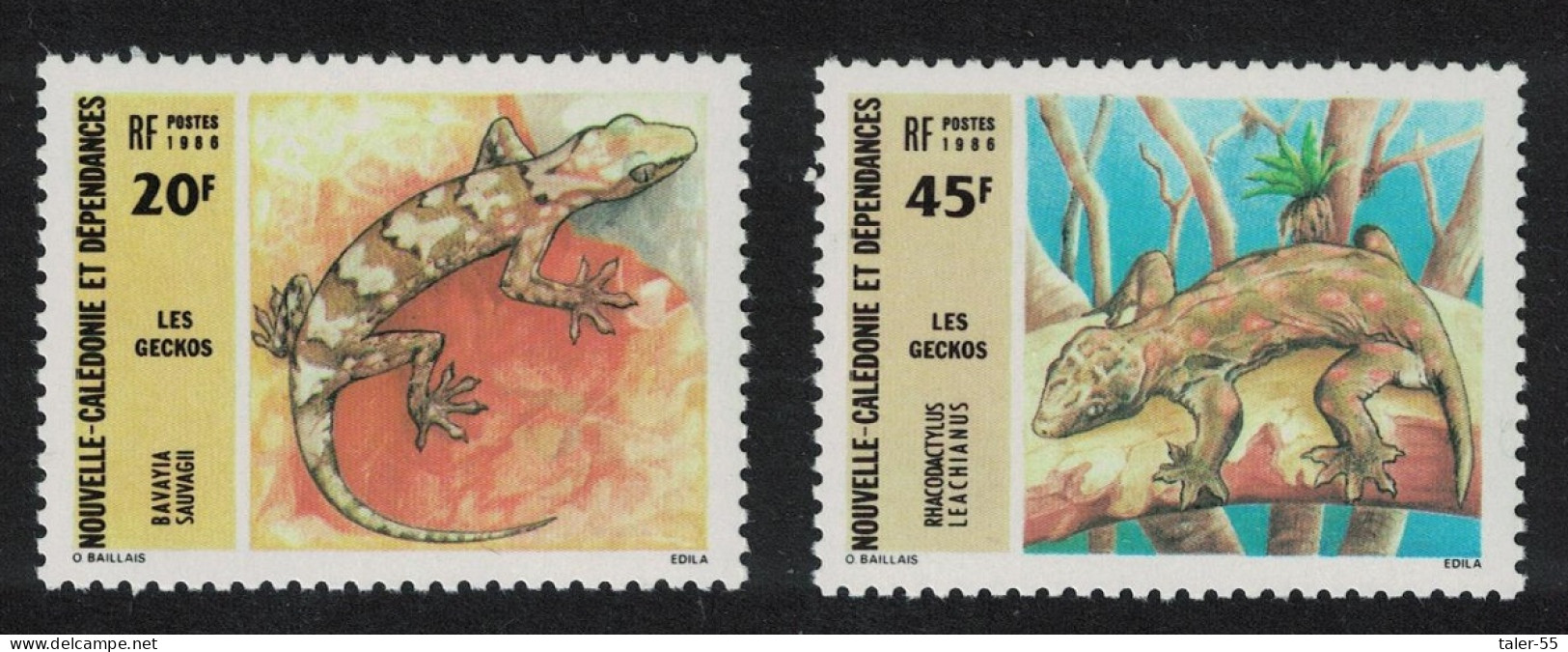 New Caledonia Geckos 2v 1986 MNH SG#784-785 - Unused Stamps