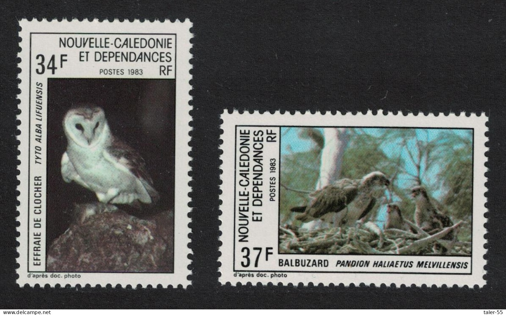 New Caledonia Barn Owl Osprey Birds Of Prey 2v 1983 MNH SG#718-719 - Ongebruikt