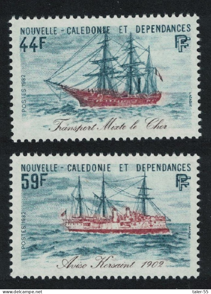 New Caledonia Ships Naval Transport Barque 'Le Cher' Sloop 'Kersaint' 1982 MNH SG#680-681 - Neufs