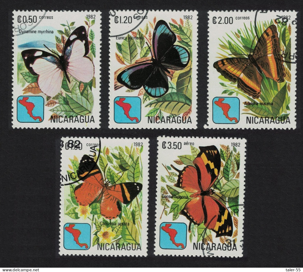 Nicaragua Butterflies 5v 1982 CTO SG#2341-2345 - Nicaragua