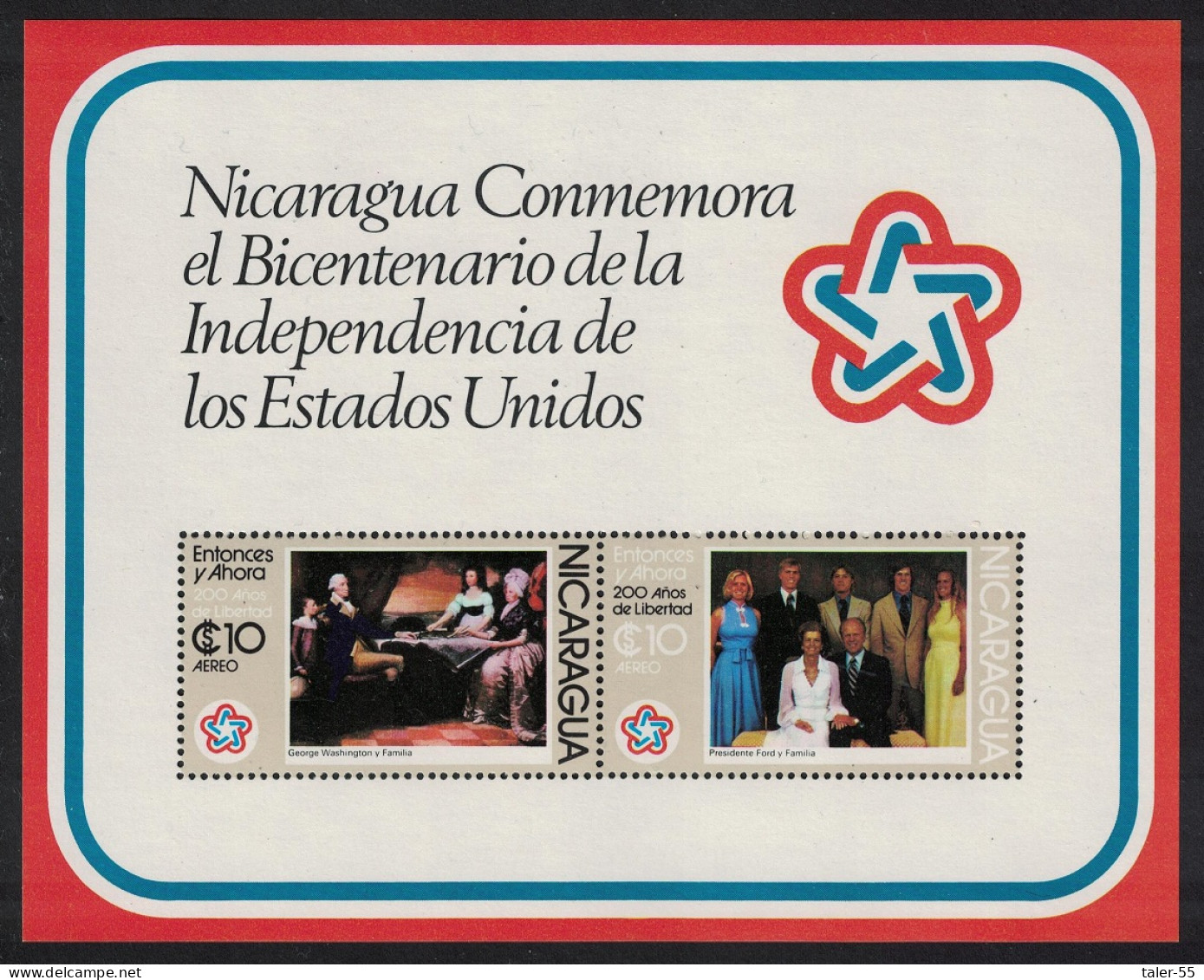 Nicaragua Bicentenary Of American Revolution MS 1976 MNH SG#MS2072 Sc#C912a - Nicaragua