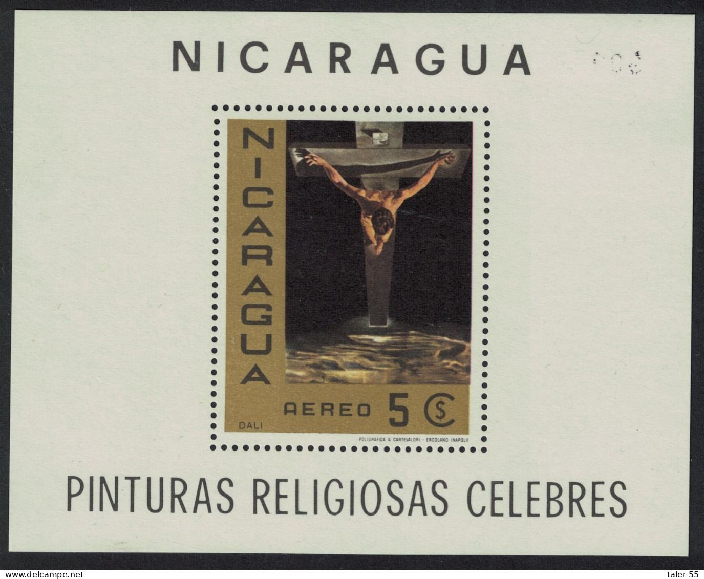 Nicaragua 'The Crucifixion' By Fra Angelico Religious Painting MS 1968 MNH SG#MS1630 Sc#c564 - Nicaragua