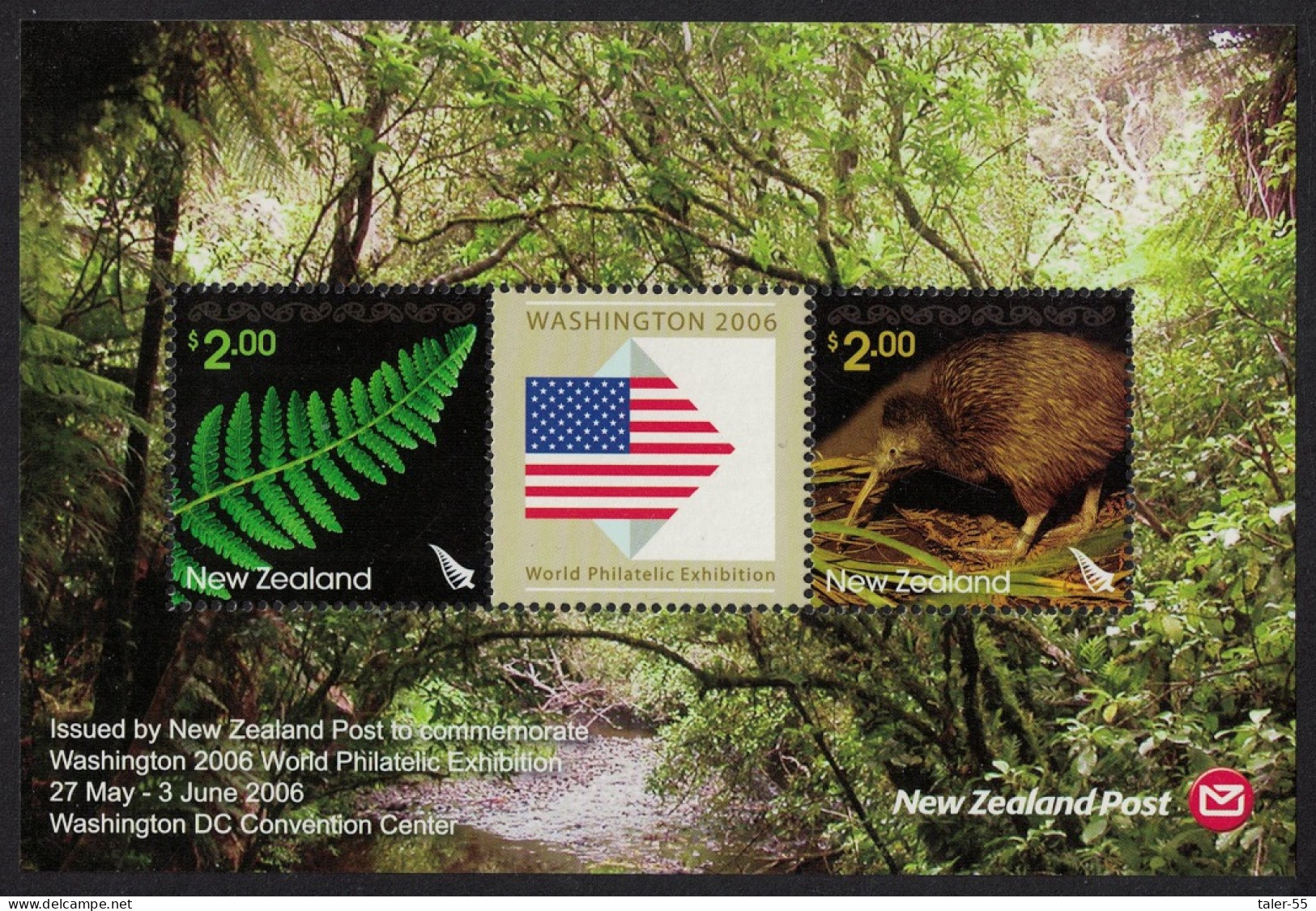 New Zealand Kiwi Bird Fern Without Imprint Date MS MNH SG#MS2886 - Unused Stamps