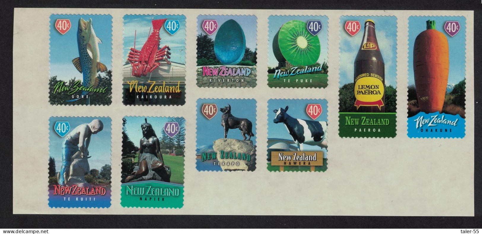New Zealand Town Icons Self-adhesive 10v 1998 MNH SG#2196-2205 - Ungebraucht