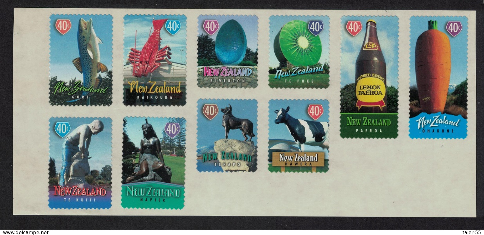 New Zealand Town Icons Self-adhesive 10v 1998 MNH SG#2196-2205 - Ongebruikt