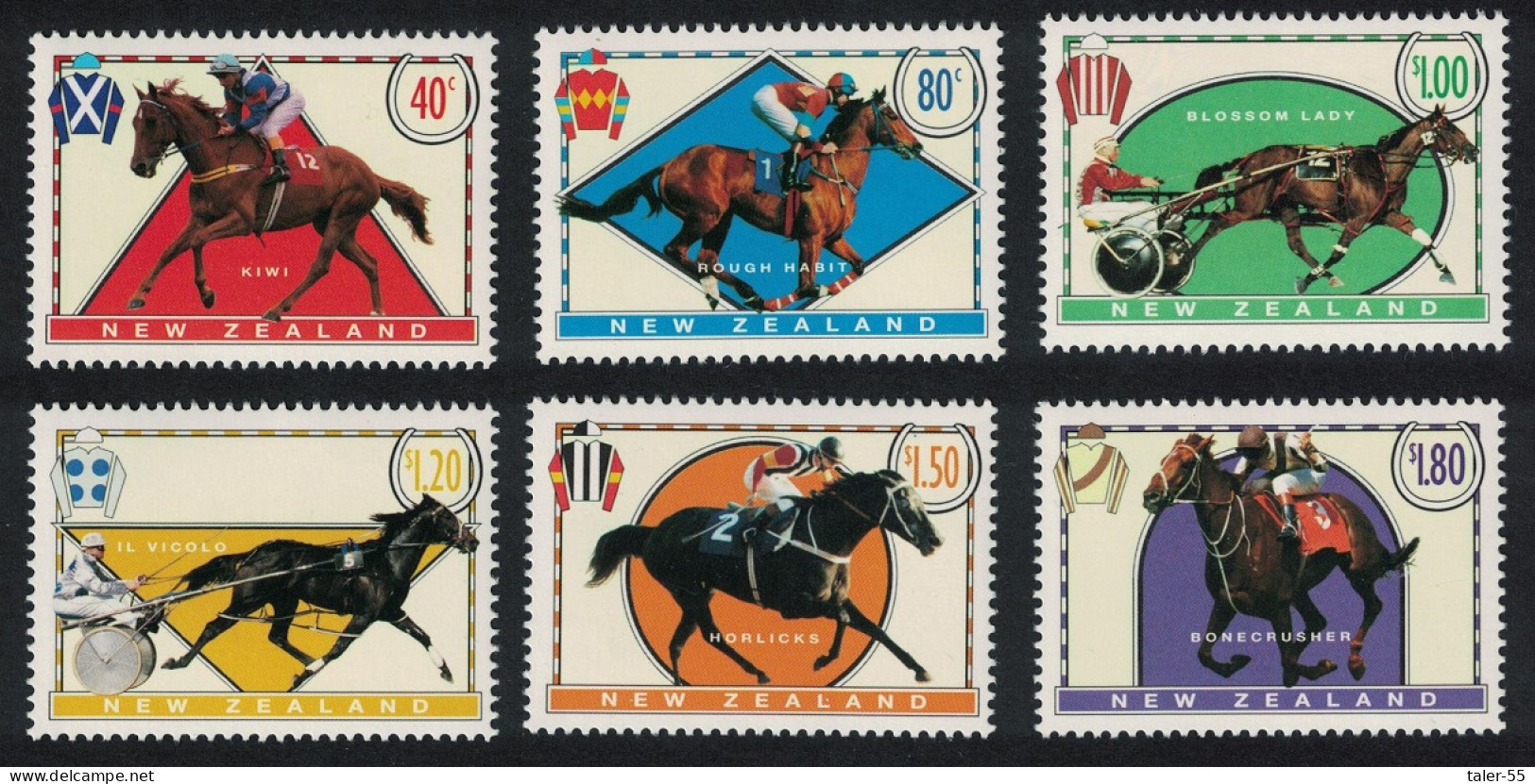 New Zealand Famous Racehorses 6v 1996 MNH SG#1945-1950 - Ongebruikt