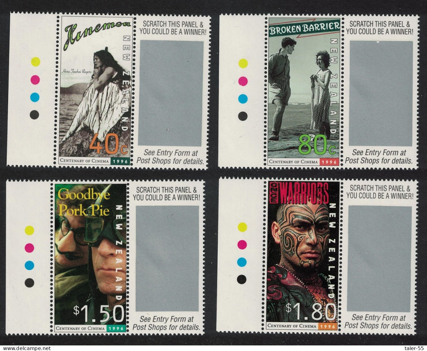 New Zealand Centenary Of New Zealand Cinema 4v 1996 MNH SG#2014-2017 - Unused Stamps