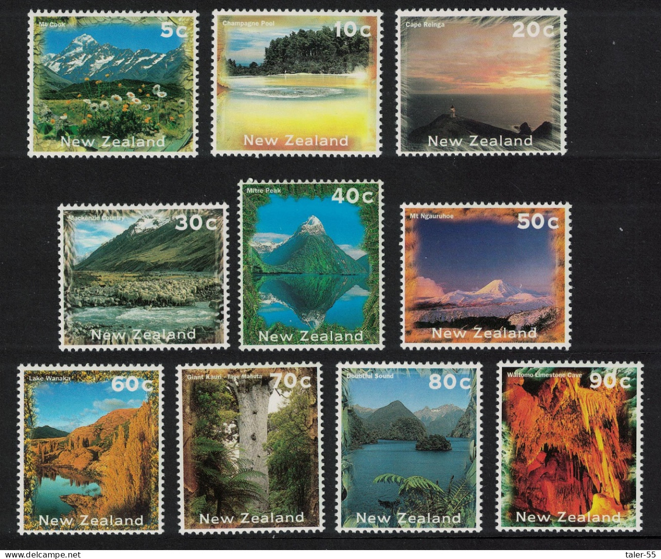 New Zealand Lighthouse Scenery 10v 1995 MNH SG#1925-1934 - Unused Stamps
