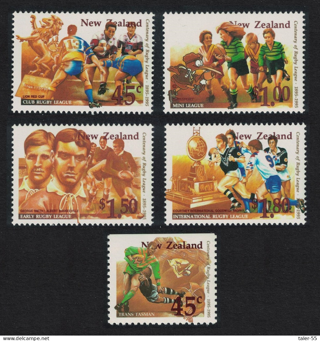 New Zealand Centenary Of Rugby League 5v 1995 MNH SG#1888-1892 - Unused Stamps