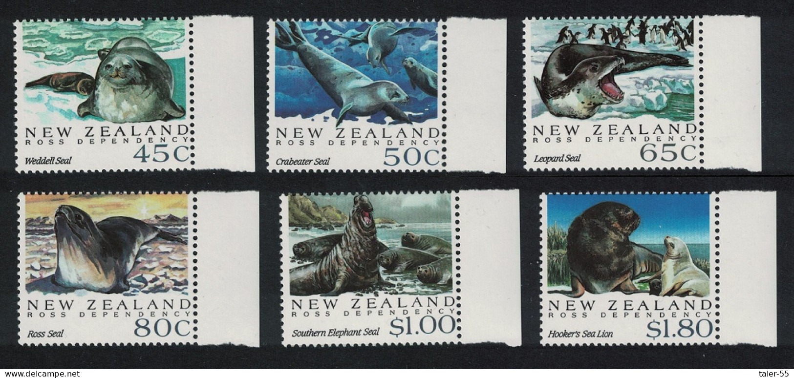 New Zealand Antarctic Seals 6v Margins 1992 MNH SG#1664-1669 - Ongebruikt