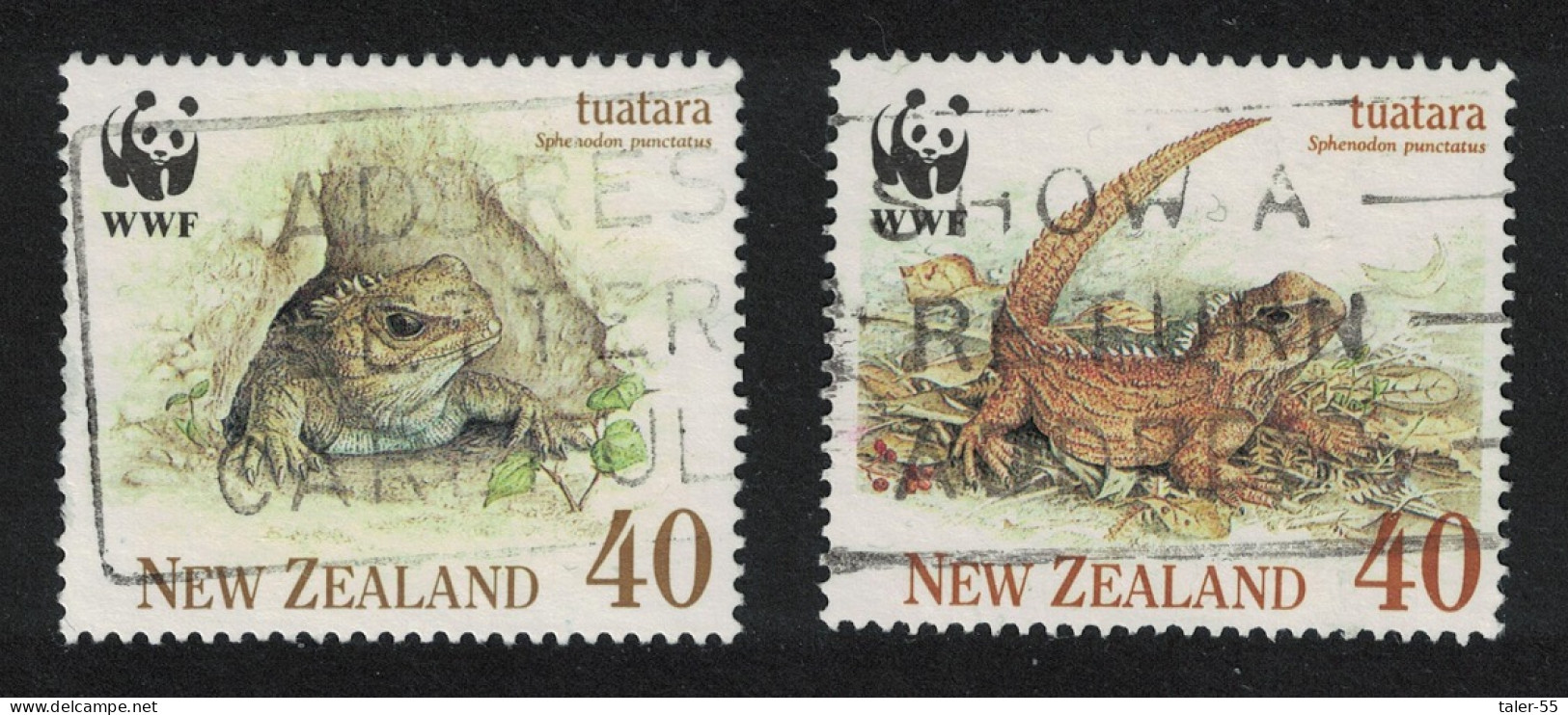New Zealand WWF Tuatara 2V 1991 Canc SG#1590-1593 MI#1160-1163 Sc#1023-1026 - Gebruikt