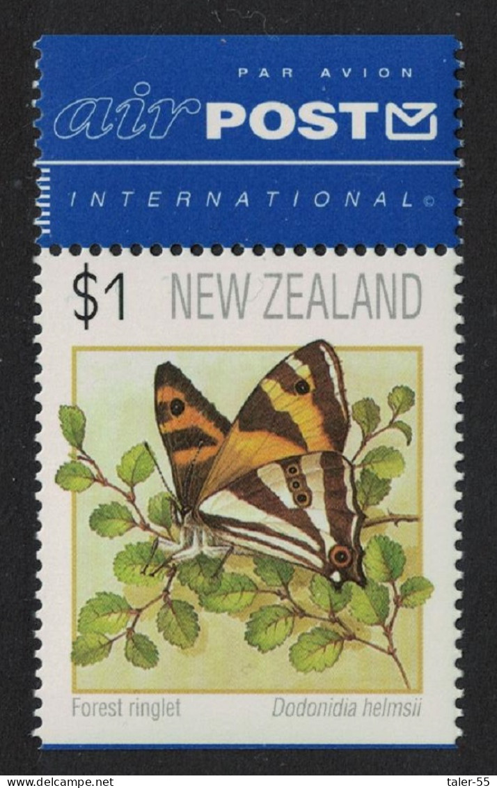 New Zealand Butterfly 'Dodonidia Helmsii' + Airmail Label 1991 MNH SG#1645 - Ungebraucht