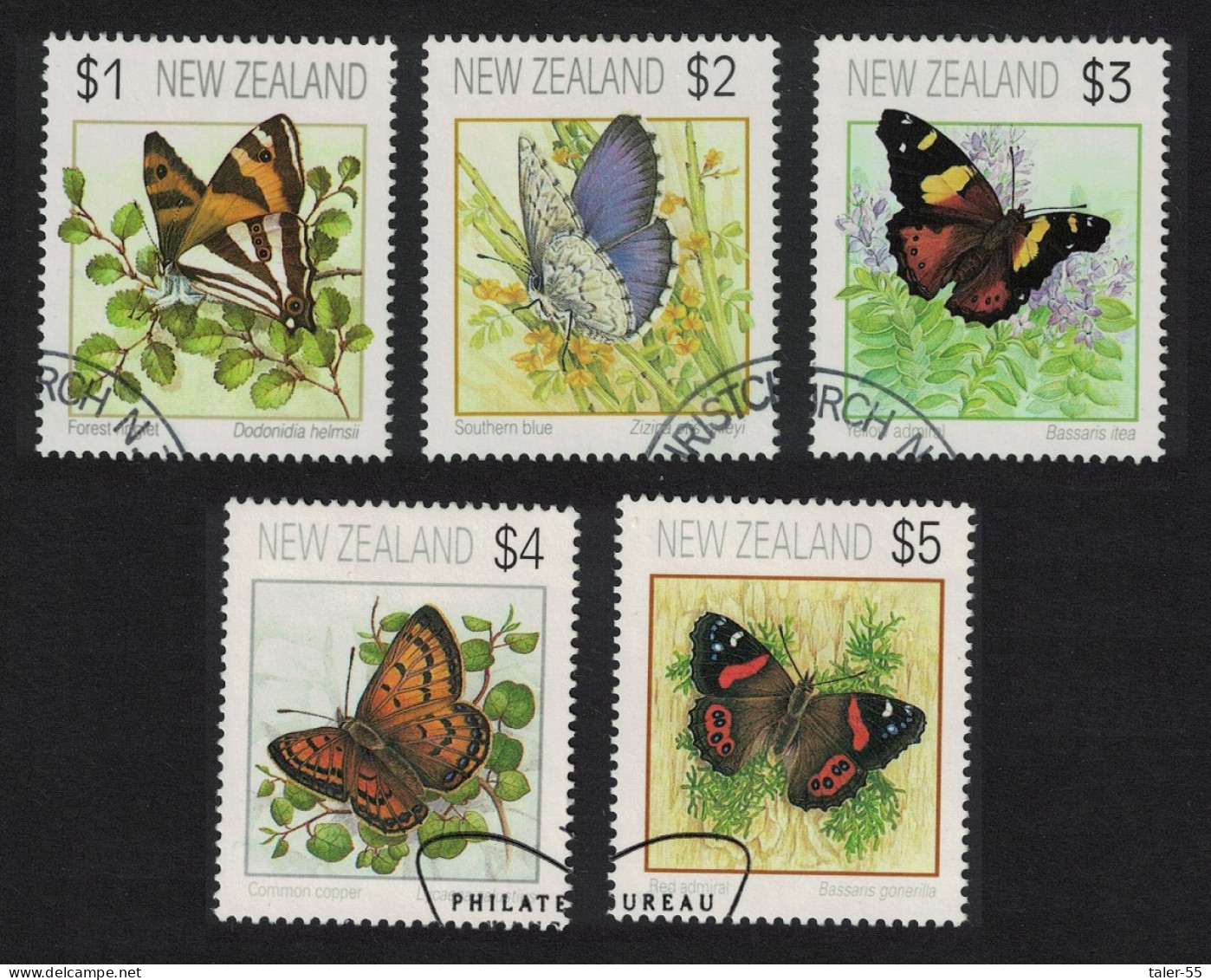 New Zealand Butterflies 5v 1991 Canc SG#1635-1644 - Used Stamps