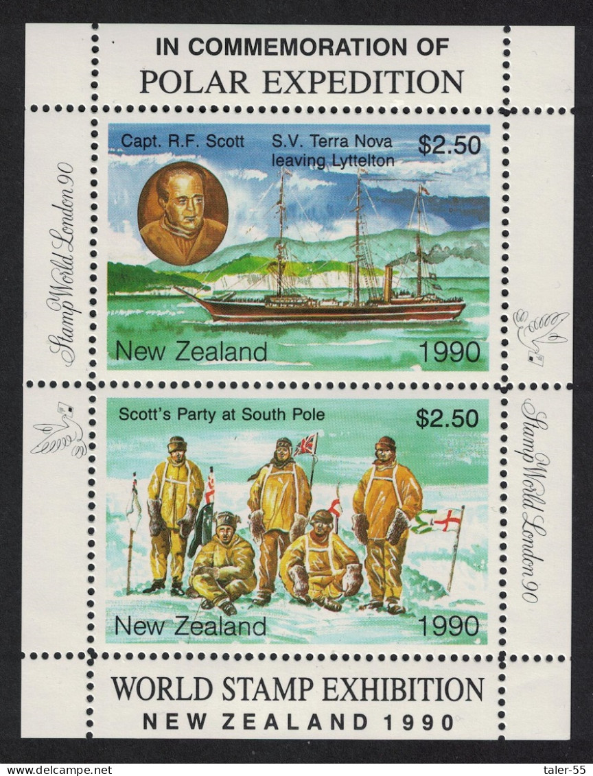 New Zealand Polar Expedition MS World Stamp Exhibition 1990 MNH - Nuevos