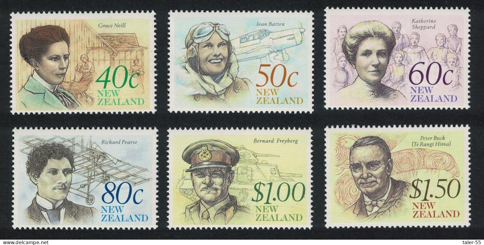 New Zealand Famous New Zealanders 6v 1990 MNH SG#1548-1553 - Neufs