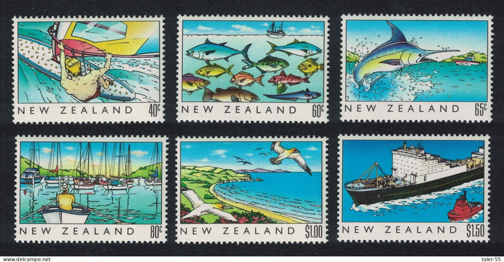 New Zealand Birds Fish Sailing The Sea 6v 1989 MNH SG#1524-1529 - Unused Stamps