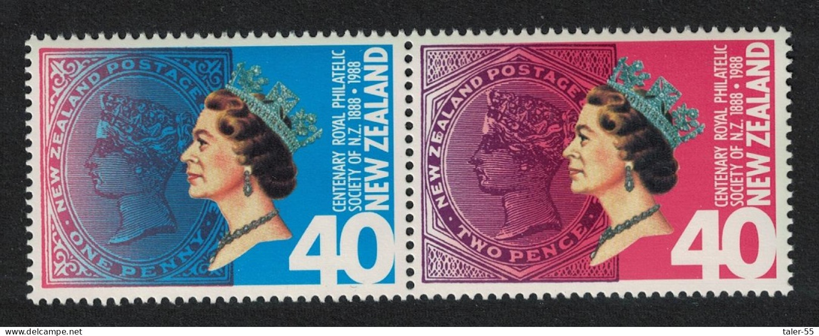 New Zealand Royal Philatelic Society Pair 1988 MNH SG#1448-1449 Sc#888a - Ongebruikt