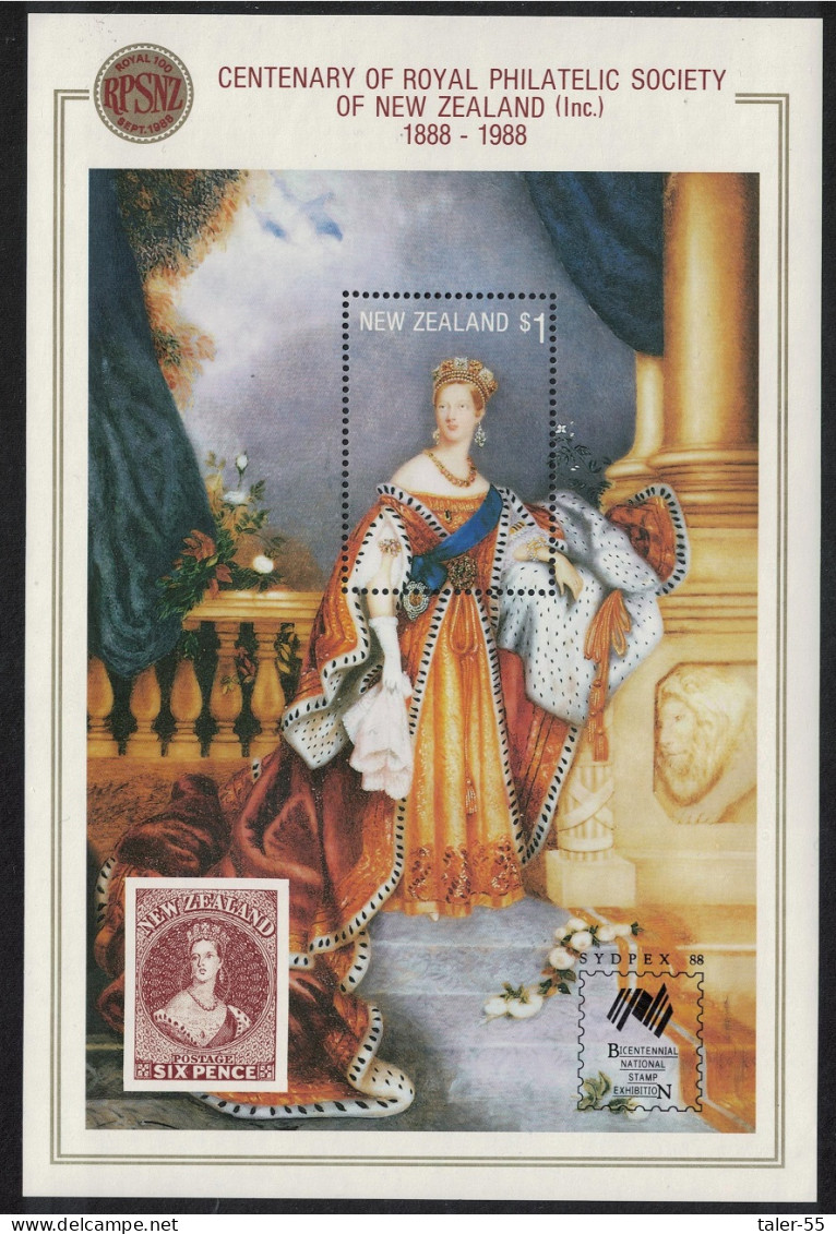 New Zealand Royal Philatelic Society MS Ovpt 'SYDNEY' 1988 MNH SG#MS1450var MI#Block 14 I - Ungebraucht