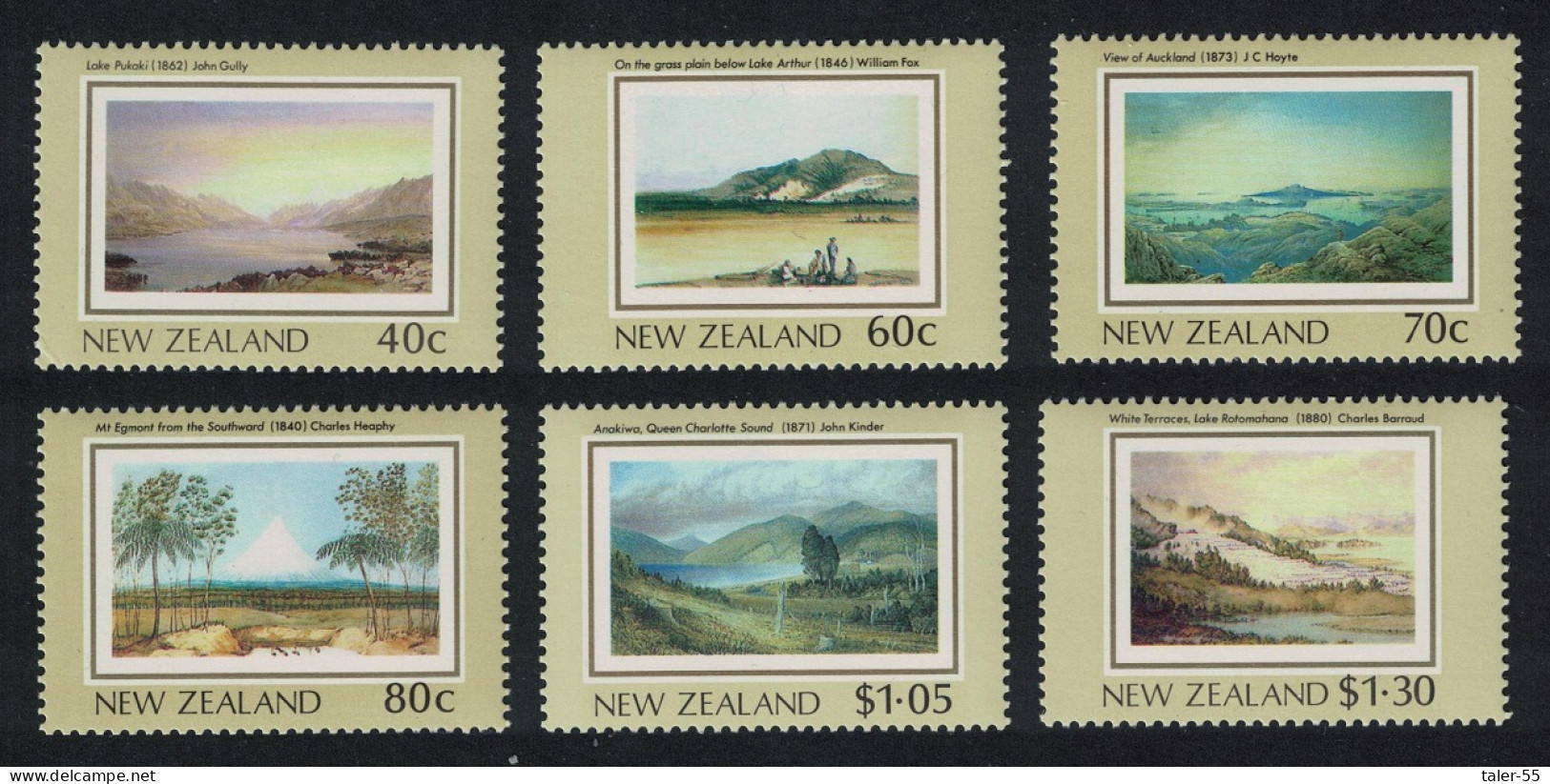 New Zealand The Land Designs 19th-century Paintings 6v 1988 MNH SG#1484-1489 - Unused Stamps