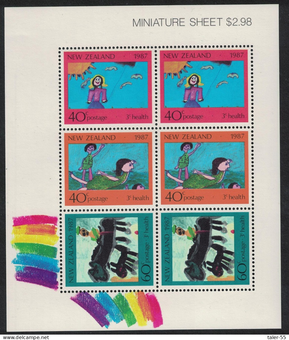 New Zealand Health Stamps Children's Paintings 2nd Series MS 1987 MNH SG#MS1436 - Neufs