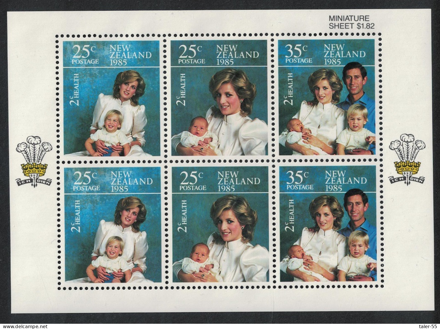 New Zealand Princess Of Wales And Prince William Royal Family MS 1985 MNH SG#MS1375 - Unused Stamps