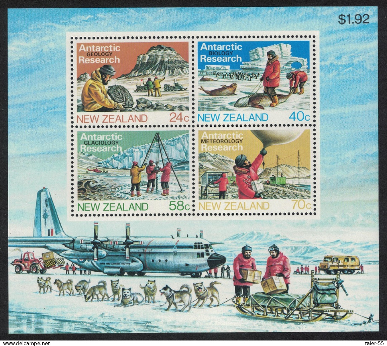 New Zealand Aviation Antarctic Research MS 1984 MNH SG#MS1331 - Unused Stamps