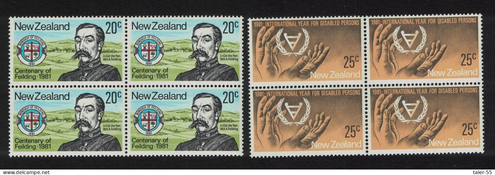 New Zealand Commemorations 2v Blocks Of 4 1981 MNH SG#1237-1238 - Neufs