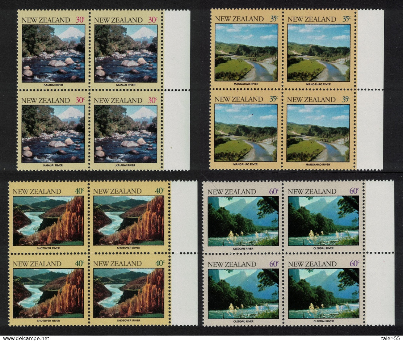 New Zealand River Scenes 4v Blocks Of 4 1981 MNH SG#1243-1246 - Unused Stamps