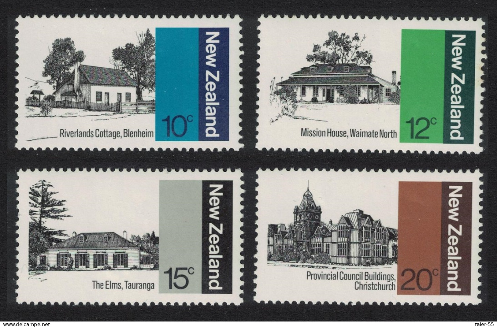 New Zealand Architecture 4v 1979 MNH SG#1188-1191 - Unused Stamps