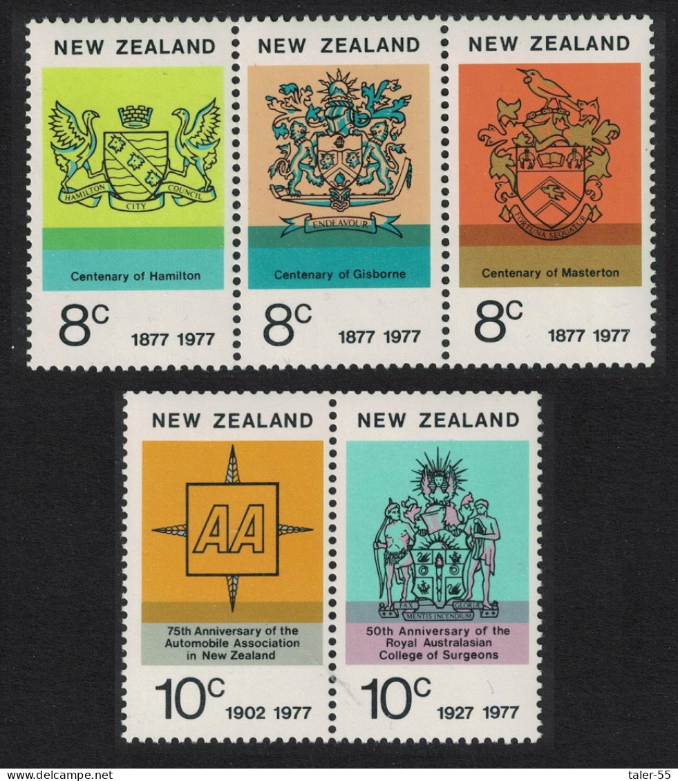 New Zealand Anniversaries 5v 1977 MNH SG#1132-1136 - Unused Stamps