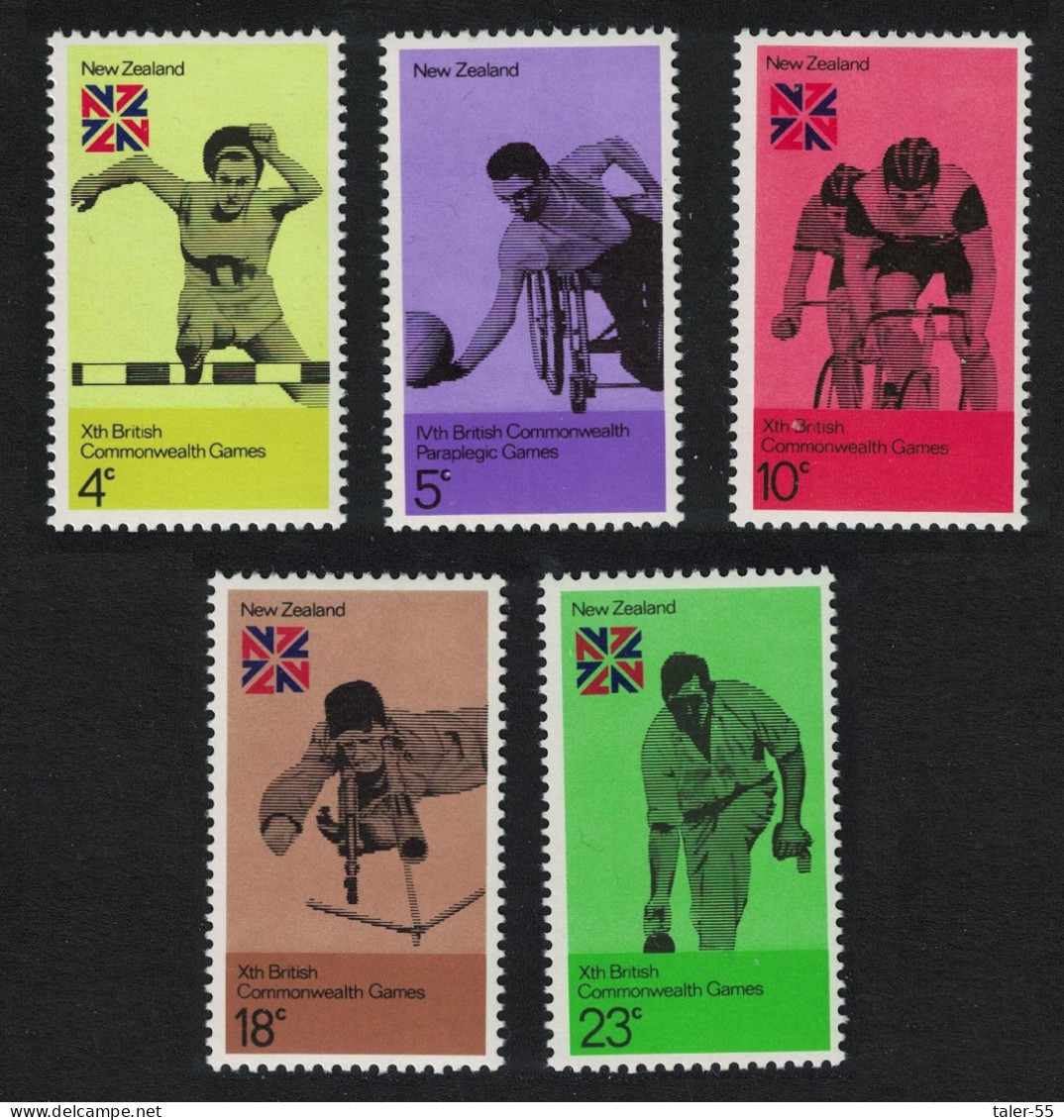 New Zealand Sports Commonwealth Games 5v 1974 MNH SG#1041-1045 - Unused Stamps