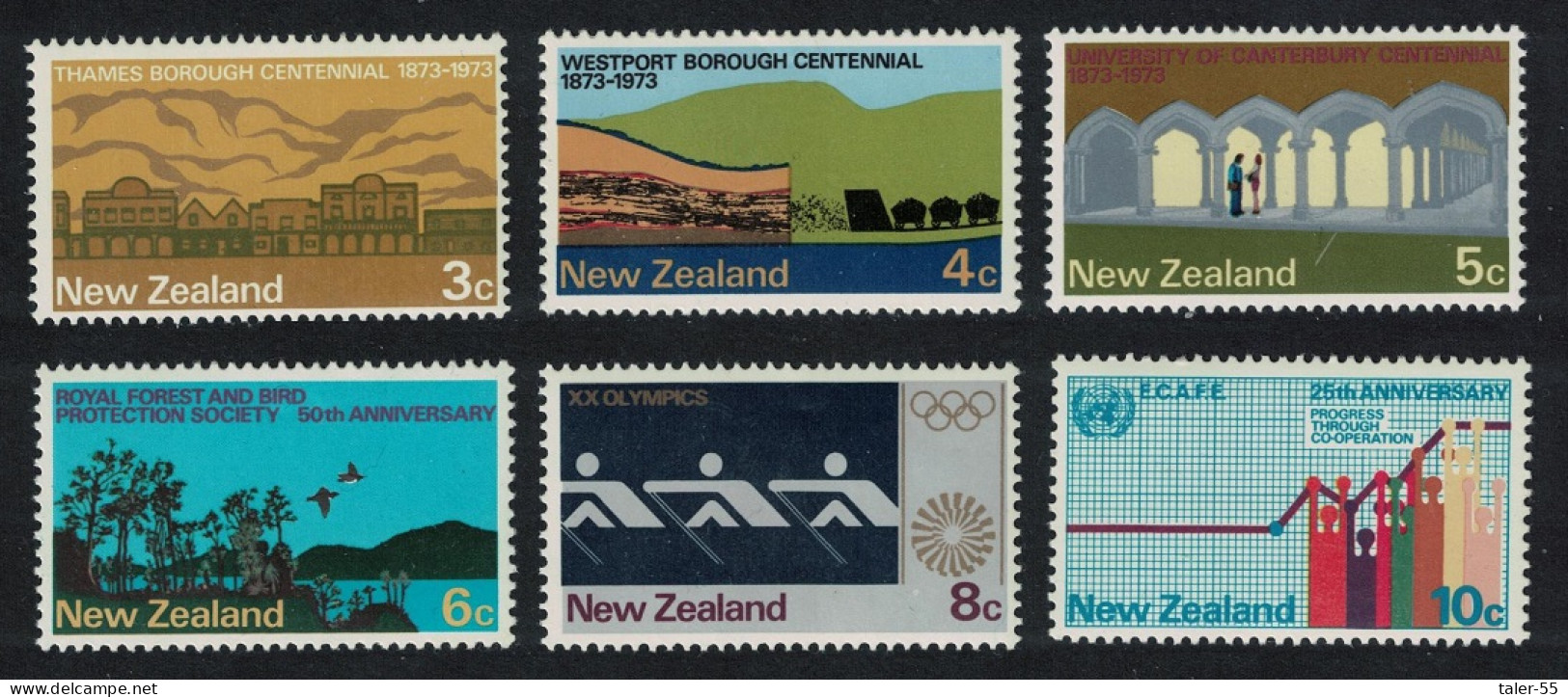 New Zealand Canterbury University Bird Protection 6v 1973 MNH SG#997-1002 Sc#511-516 - Unused Stamps