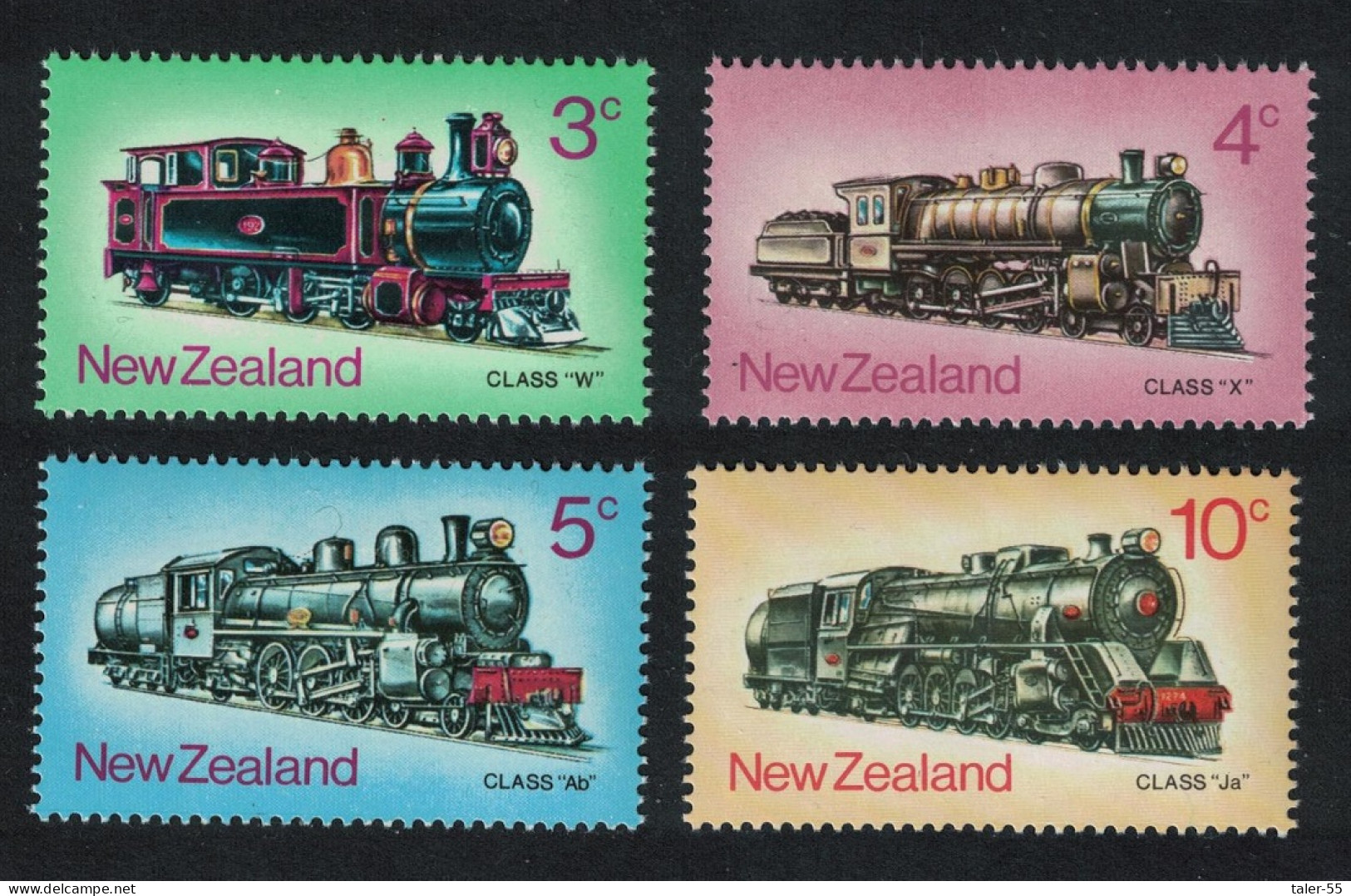 New Zealand Steam Locomotives Trains 4v 1973 MNH SG#1003-1006 Sc#517-520 - Unused Stamps