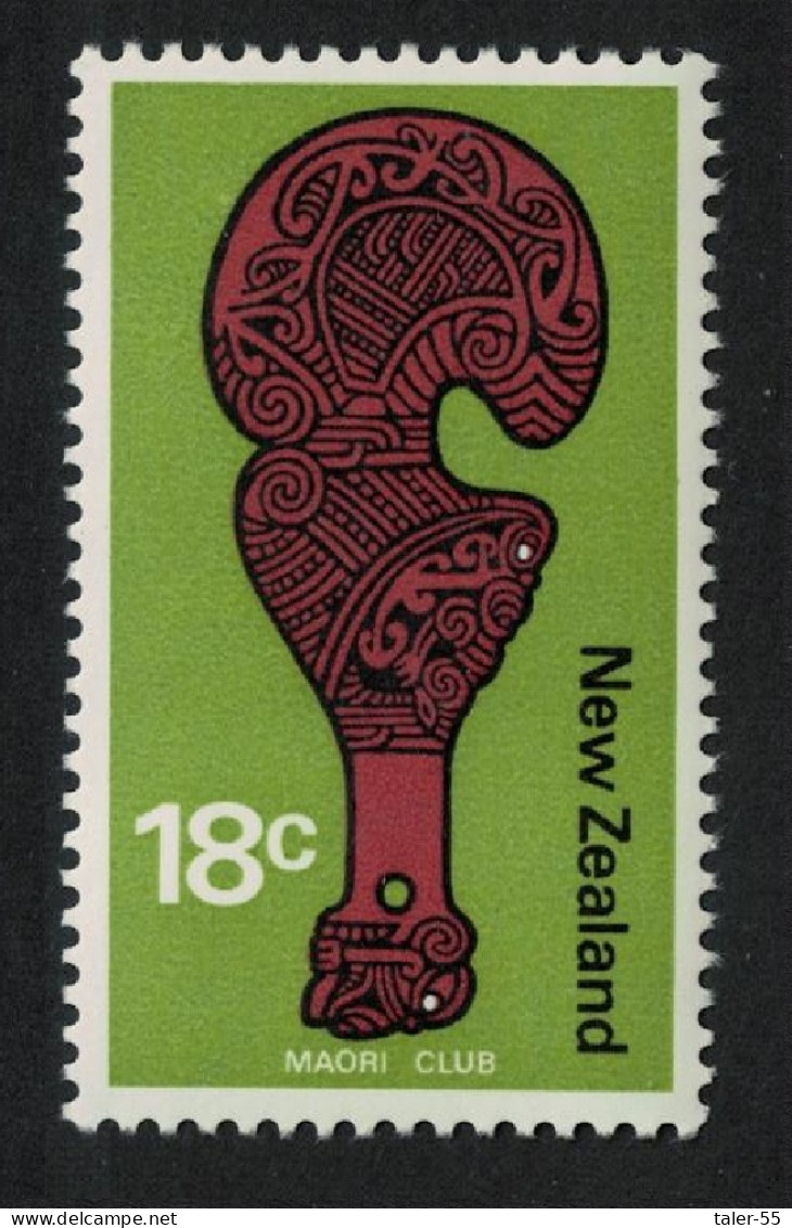 New Zealand Maori Club 18c No Watermark 1971 MNH SG#1019 - Ungebraucht