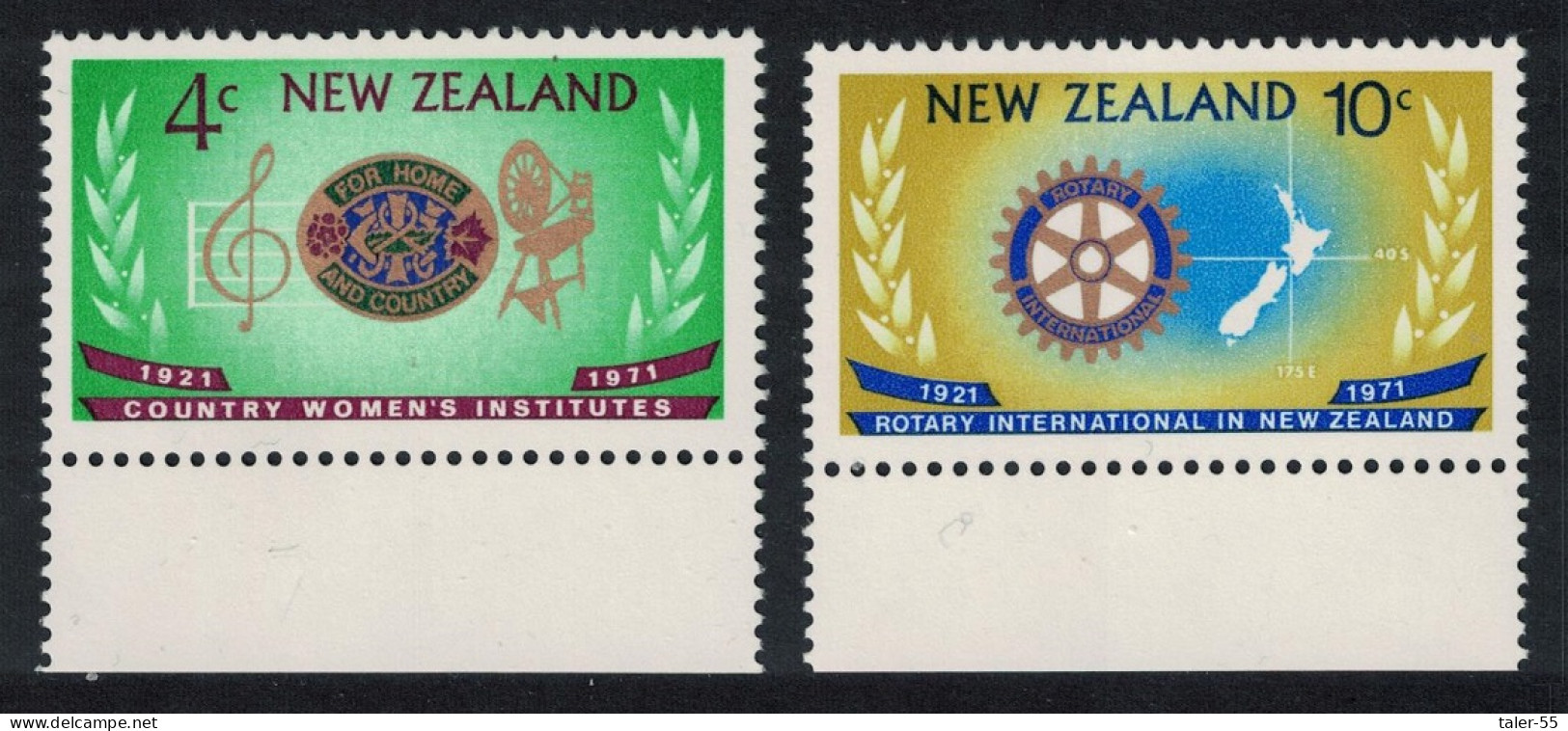 New Zealand Rotary International 2v Margins 1971 MNH SG#948-949 - Ongebruikt