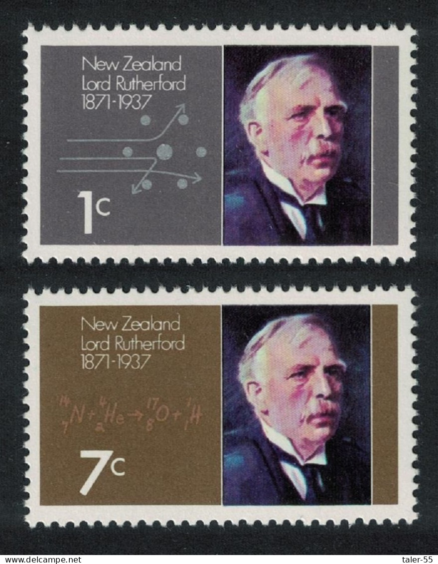 New Zealand Lord Rutherford Scientist 2v 1971 MNH SG#970-971 - Unused Stamps