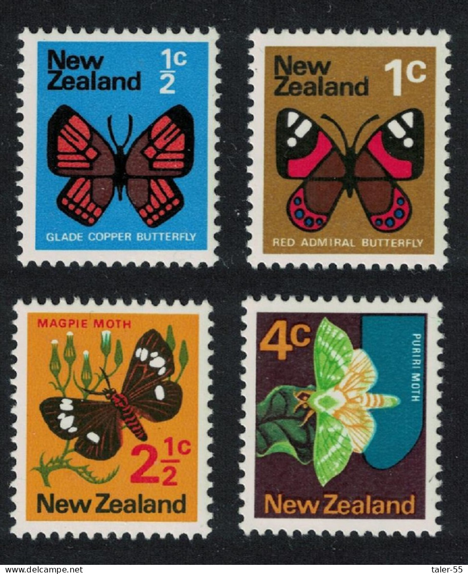 New Zealand Butterflies Moths 4v 1970 MNH SG#914=917 - Unused Stamps
