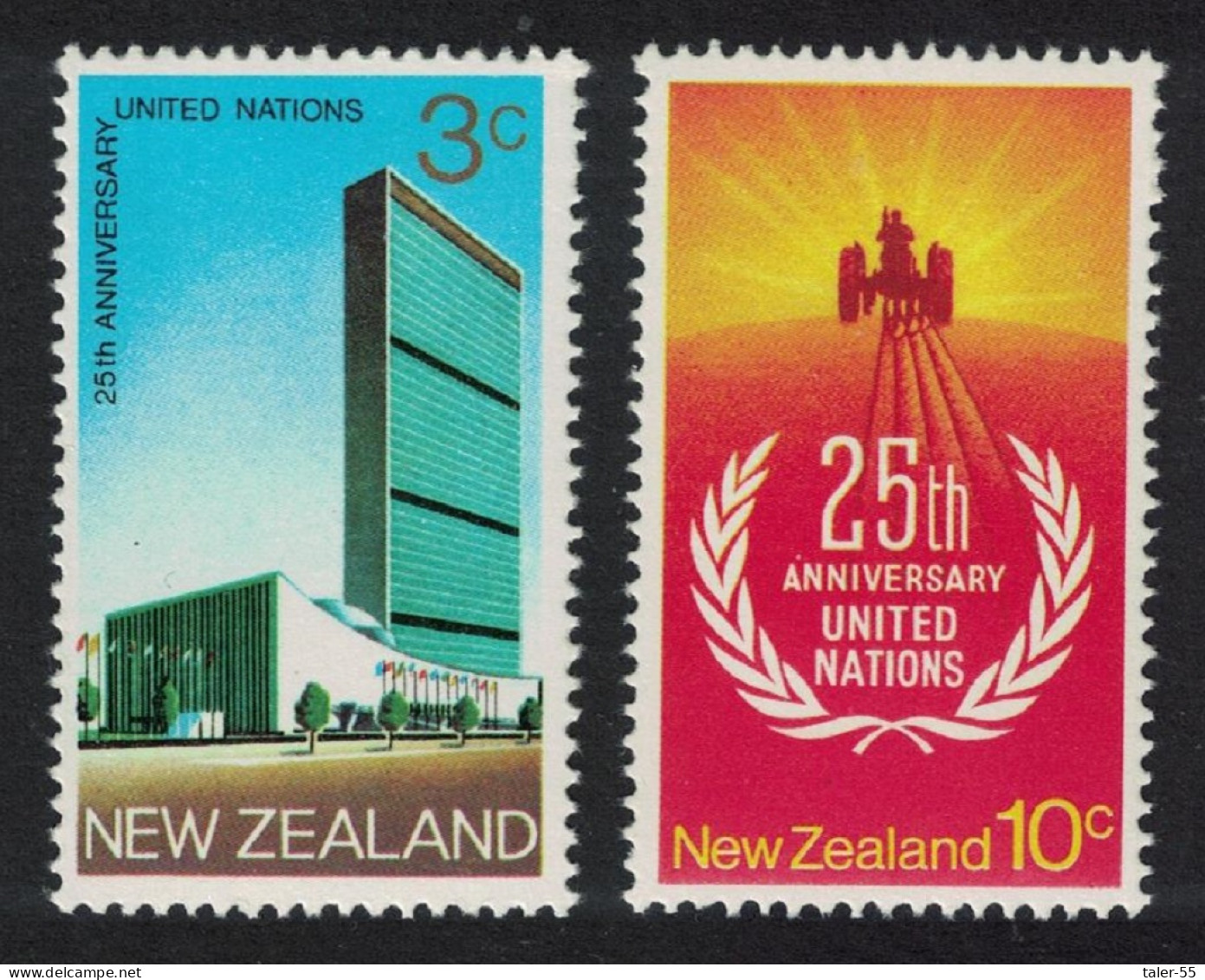 New Zealand 25th Anniversary Of United Nations 2v 1970 MNH SG#938-939 - Ongebruikt