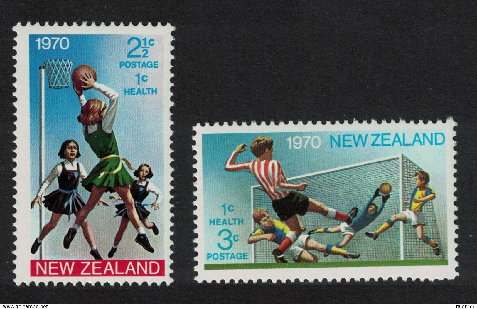 New Zealand Football Basketball Health Stamps 2v 1970 MNH SG#940-941 Sc#B80-B81 - Ungebraucht