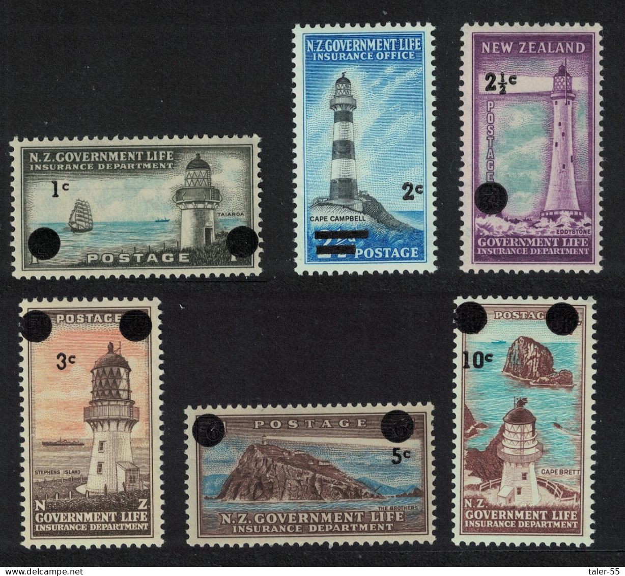 New Zealand Lighthouses Decimal Currency 6v 1967 MNH SG#L50-L55 - Ongebruikt