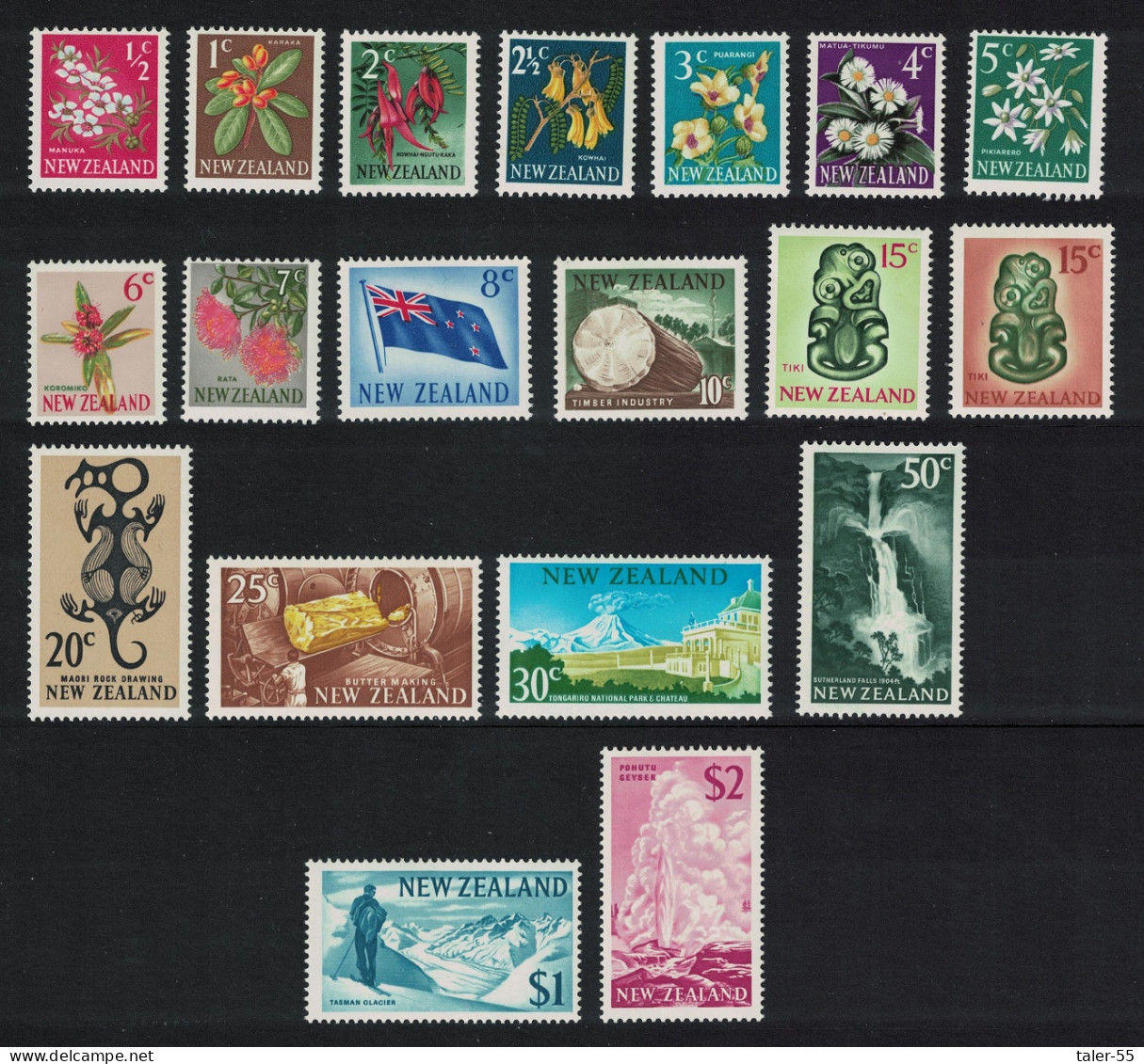 New Zealand Decimal Currency Designs 18v COMPLETE 1967 MNH SG#845-862 - Ungebraucht