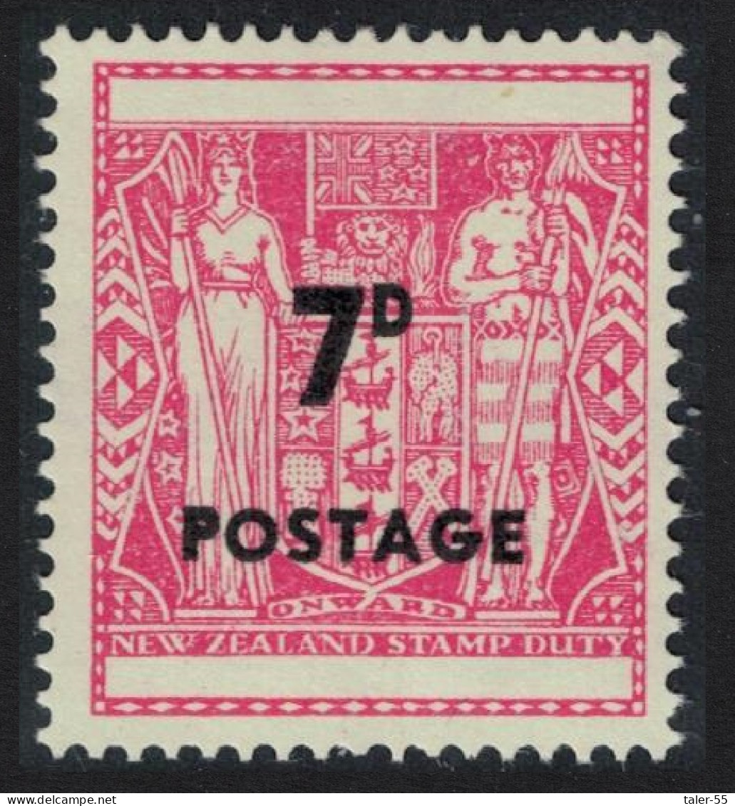 New Zealand Surch '7D POSTAGE' 1964 MNH SG#825 - Unused Stamps