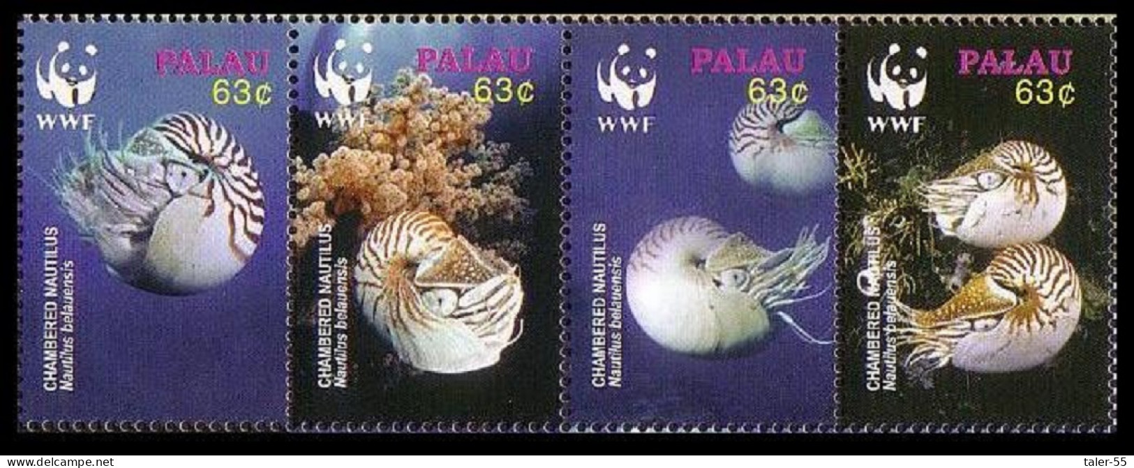 Palau WWF Chambered Nautilus Strip Of 4v 2006 MNH SG#2153-2156 MI#2530-2533 Sc#853 A-d - Palau