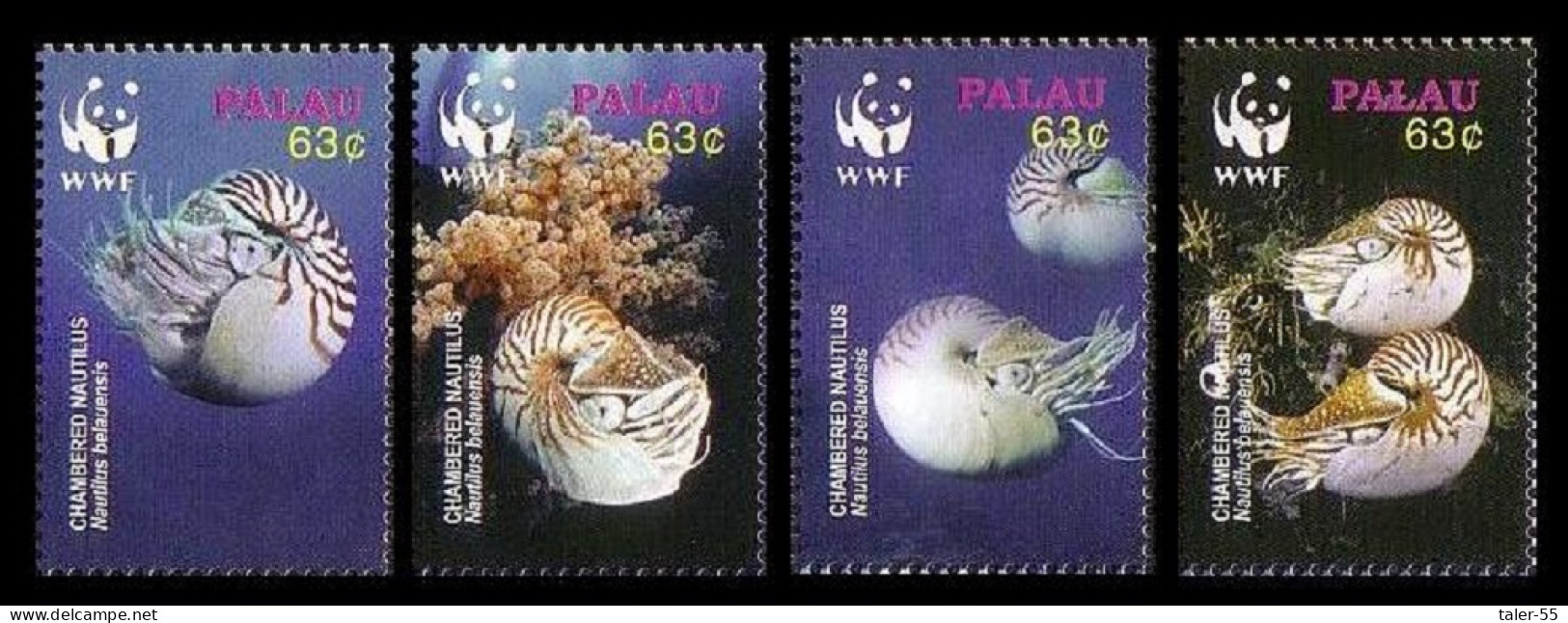 Palau WWF Chambered Nautilus 4v 2006 MNH SG#2153-2156 MI#2530-2533 Sc#853 A-d - Palau