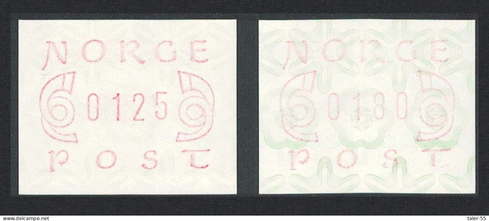 Norway ATM Machine Labels 2v 1993 MNH - Ongebruikt